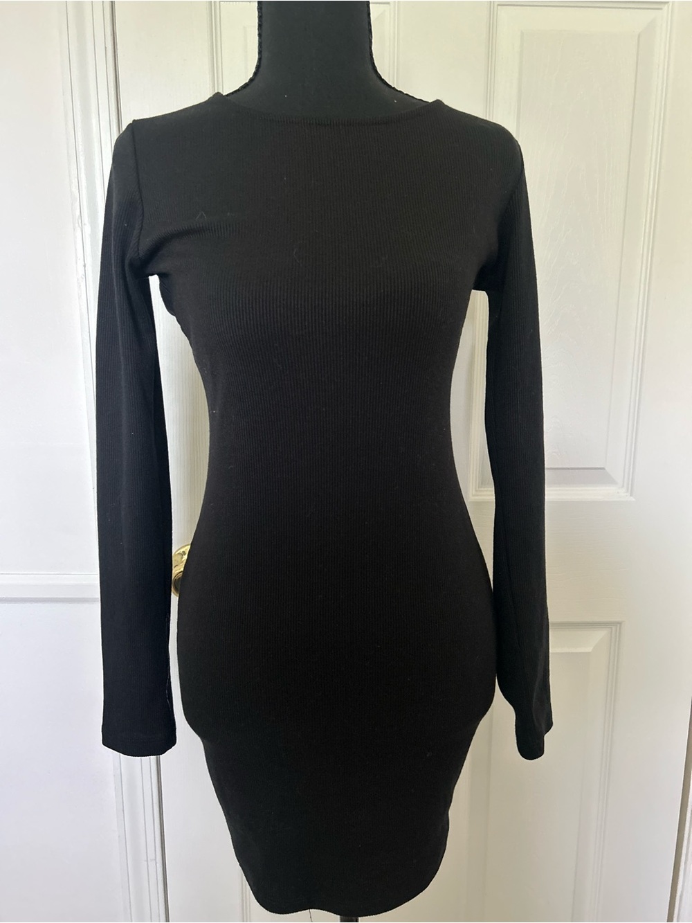 Princess Polly Black Long-Sleeve Bodycon Dress
